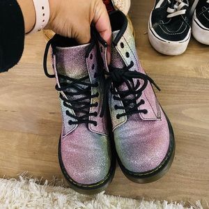 Girls rainbow glitter Dr. Martens size 4